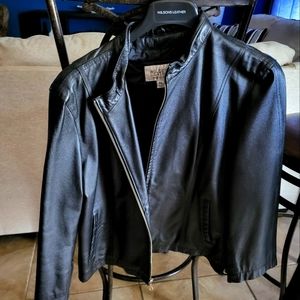 Leather moto jacket